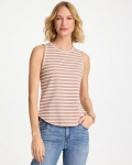 Chicos Striped High Neck Rib Tank - CATTAIL BROWN Chicos Striped High Neck Rib Tank - CATTAIL BROWN
