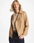 Chicos Faux Leather Moto Jacket - CREME COFFEE Chicos Faux Leather Moto Jacket - CREME COFFEE