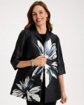 Chicos Travelers™ Collection Floral Long Jacket - TRAVELERS BLACK Chicos Travelers™ Collection Floral Long Jacket - TRAVELERS BLACK