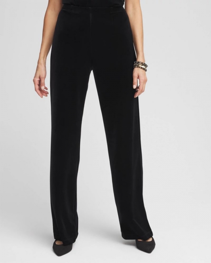 Chicos Travelers™ Velvet No Tummy Pants - TRAVELERS BLACK