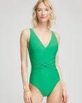Chicos Magicsuit® Solid Esti One-Piece Swimsuit - GREEN Chicos Magicsuit® Solid Esti One-Piece Swimsuit - GREEN