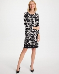 Chicos Jersey Knit Boatneck Shift Dress - BLACK