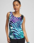 Chicos Travelers™ Tropical Nights Convertible Tank - TURQ BLUE