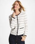 Chicos Contrast Tipped Sweater Blazer - ECRU Chicos Contrast Tipped Sweater Blazer - ECRU