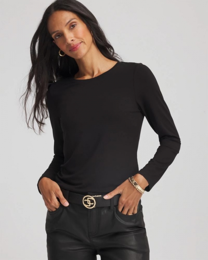 Chicos Touch of Cool™ Layering Tee - BLACK