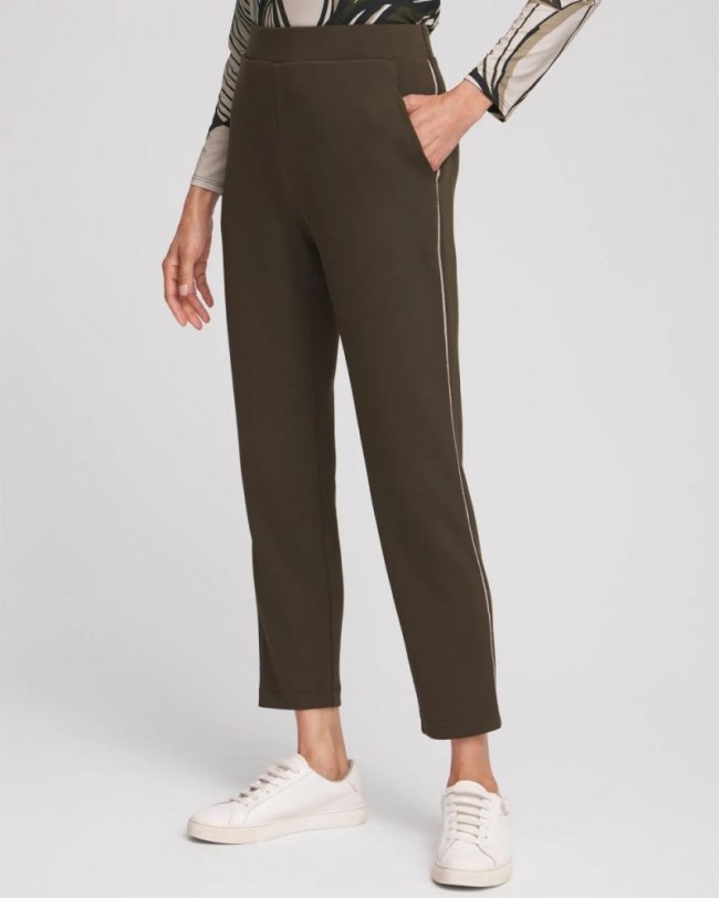 Chicos Zenergy® Caviar Bead Scuba Ankle Pants - PRIMORDIAL FOREST