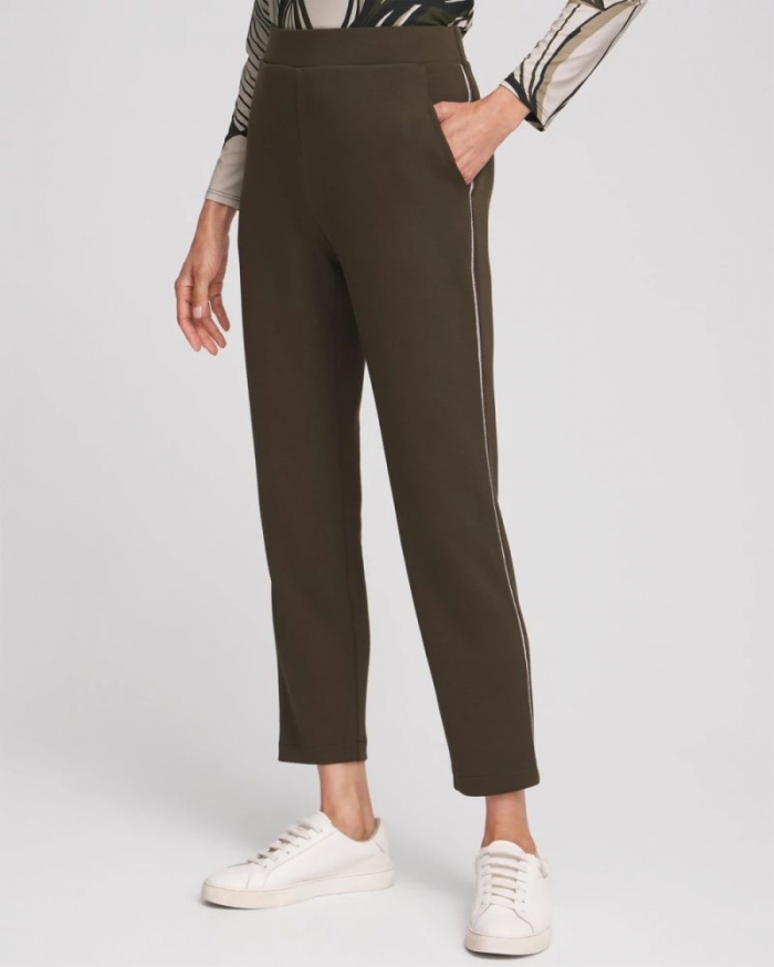 Chicos Zenergy® Caviar Bead Scuba Ankle Pants - PRIMORDIAL FOREST