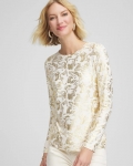 Chicos Touch of Cool™ Foiled Layering Tee - ECRU Chicos Touch of Cool™ Foiled Layering Tee - ECRU
