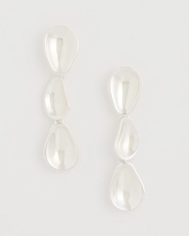 Chicos Silvertone Linear Drop Earrings - SILVER