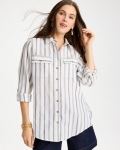Chicos Linen-Cotton Utility Tunic - INDIGO Chicos Linen-Cotton Utility Tunic - INDIGO