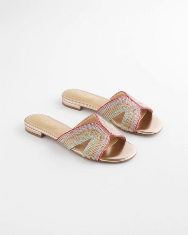 Chicos Palma Slide Sandals - METALLIC MULTI