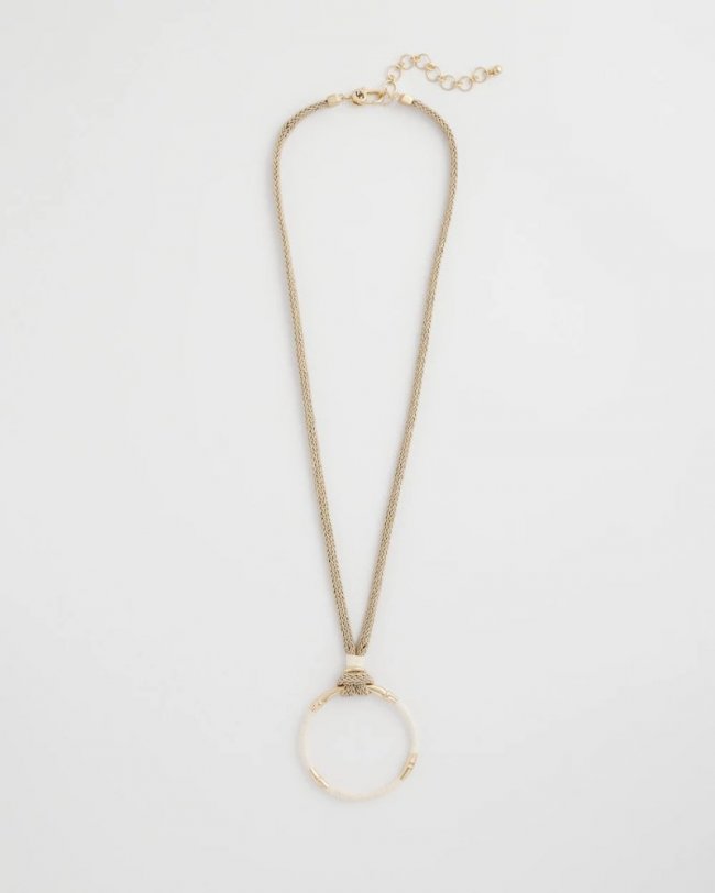 Chicos Large Open Pendant Necklace - NEUTRAL