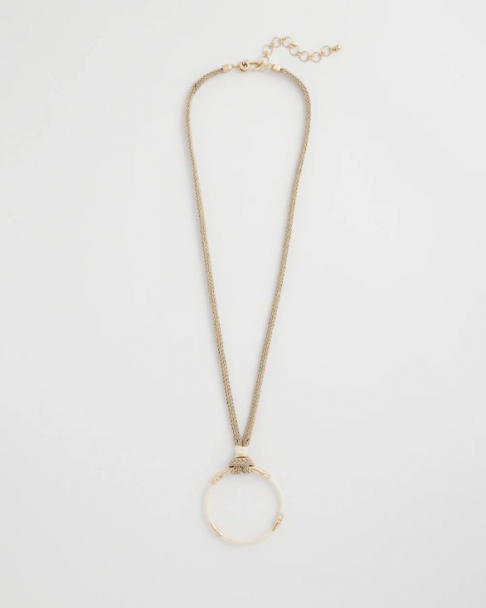 Chicos Large Open Pendant Necklace - NEUTRAL