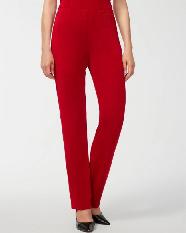Chicos Travelers™ No Tummy Pants - RED ALLURE