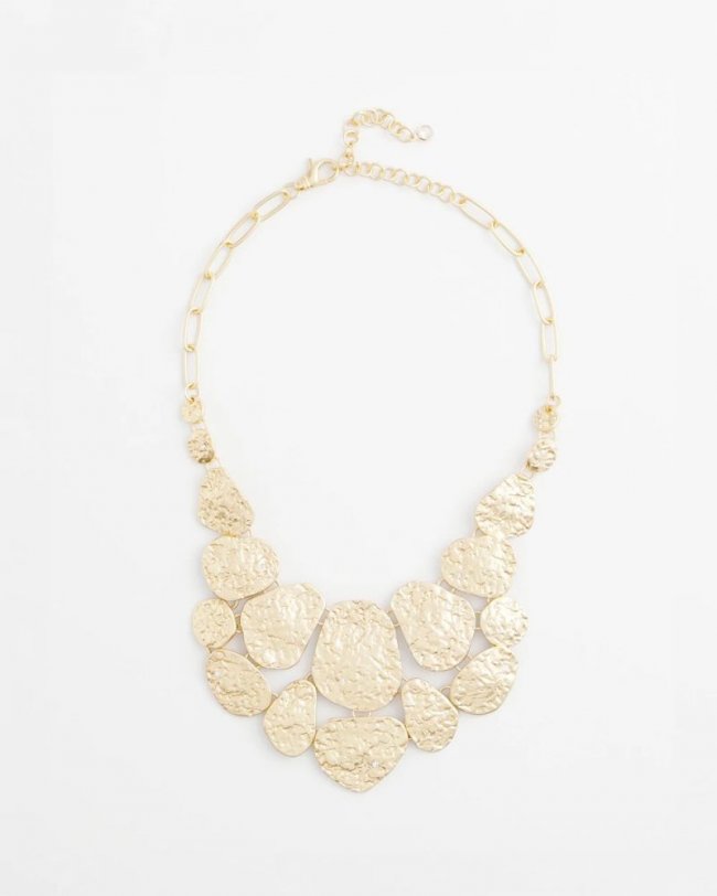 Chicos Molten Goldtone Bib Necklace - GOLD