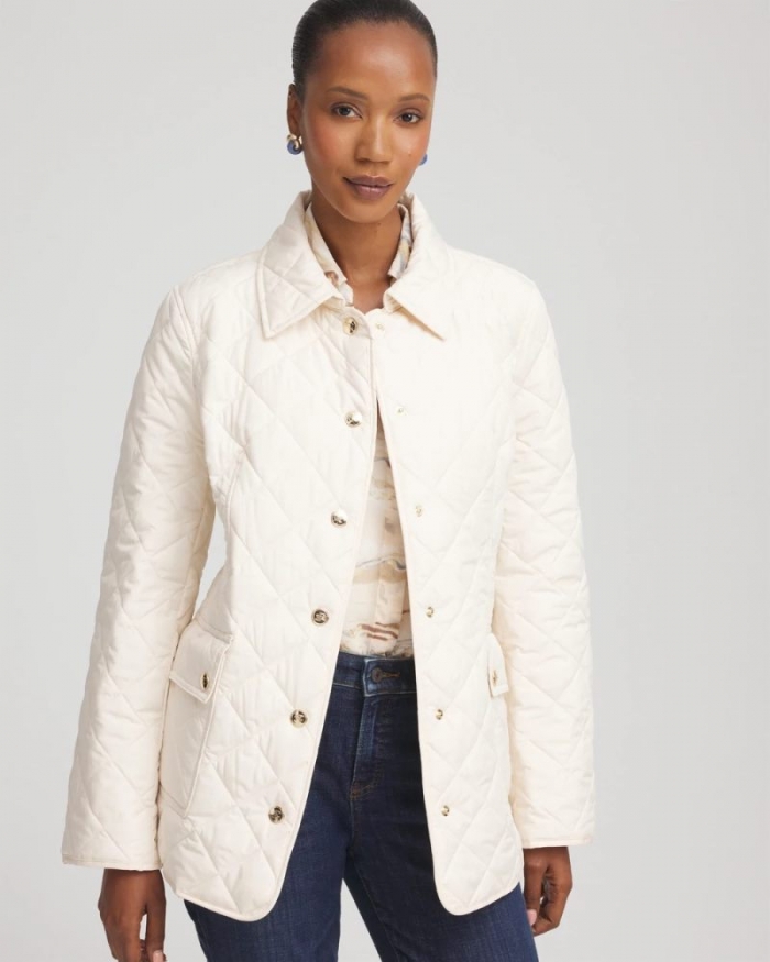 Chicos Quilted Barn Jacket - ENGLISH CREAM
