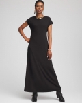 Chicos Dolman-Sleeve PonteMaxi Dress - BLACK