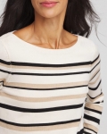 Chicos Ella Stripe Boatneck Sweater - ENGLISH CREAM Chicos Ella Stripe Boatneck Sweater - ENGLISH CREAM