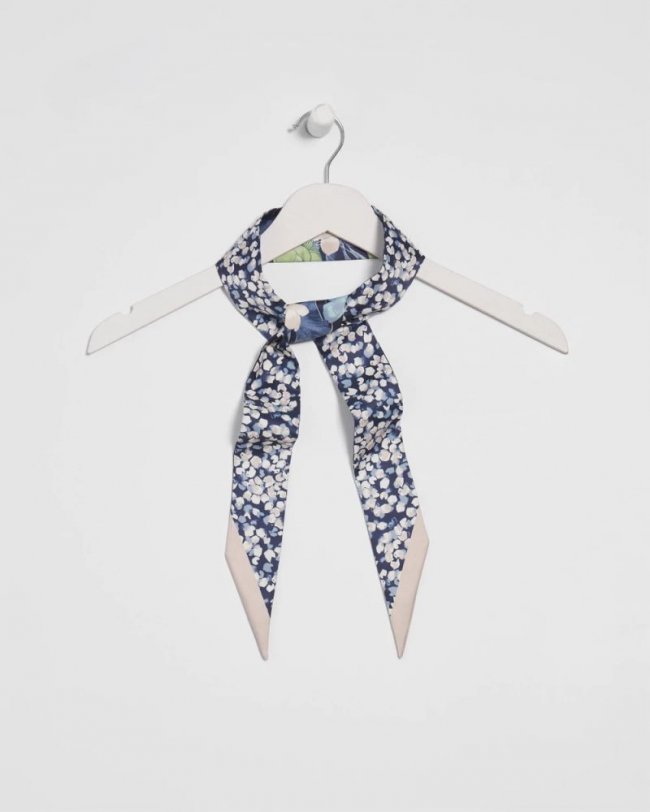 Chicos Printed Woven Skinny Scarf - PASSPORT BLUE Chicos Printed Woven Skinny Scarf - PASSPORT BLUE