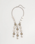 Chicos Island Metal Linear Necklace - MIXED METALS