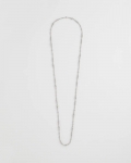 Chicos Silvertone Long Beaded Necklace - SILVER Chicos Silvertone Long Beaded Necklace - SILVER