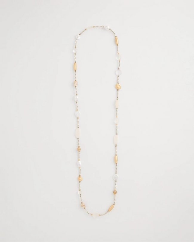 Chicos Neutral Shell Long Necklace - NEUTRAL