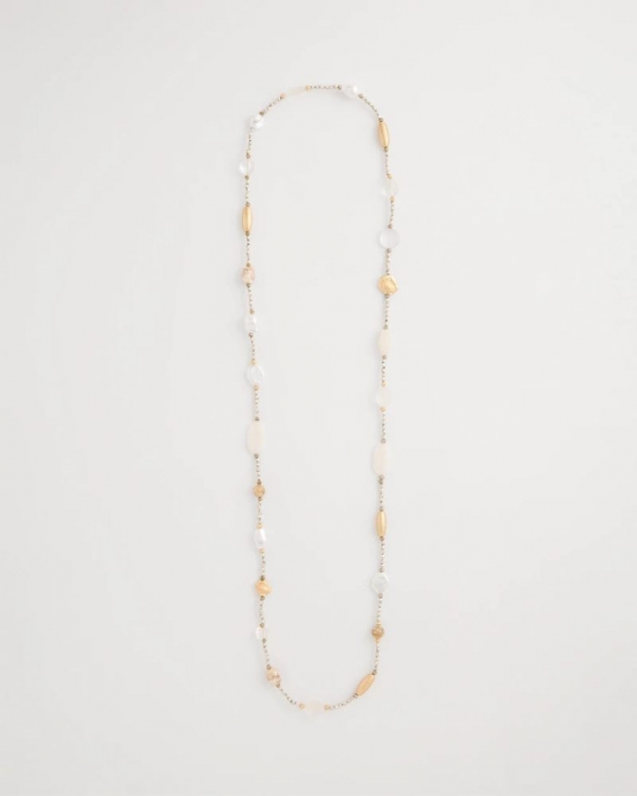 Chicos Neutral Shell Long Necklace - NEUTRAL
