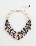 Chicos Gold & Navy Bead Necklace - NAVY Chicos Gold & Navy Bead Necklace - NAVY
