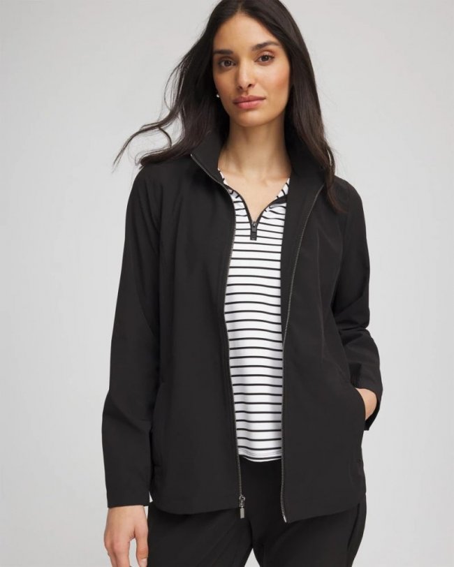 Chicos Zenergy® UPF Zip Front Jacket - BLACK