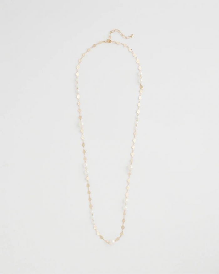 Chicos Pearl and Link Necklace - PEARL