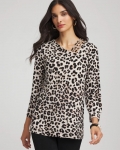 Chicos Travelers™ Animal-Print Lattice Top - DEEP TAUPE Chicos Travelers™ Animal-Print Lattice Top - DEEP TAUPE