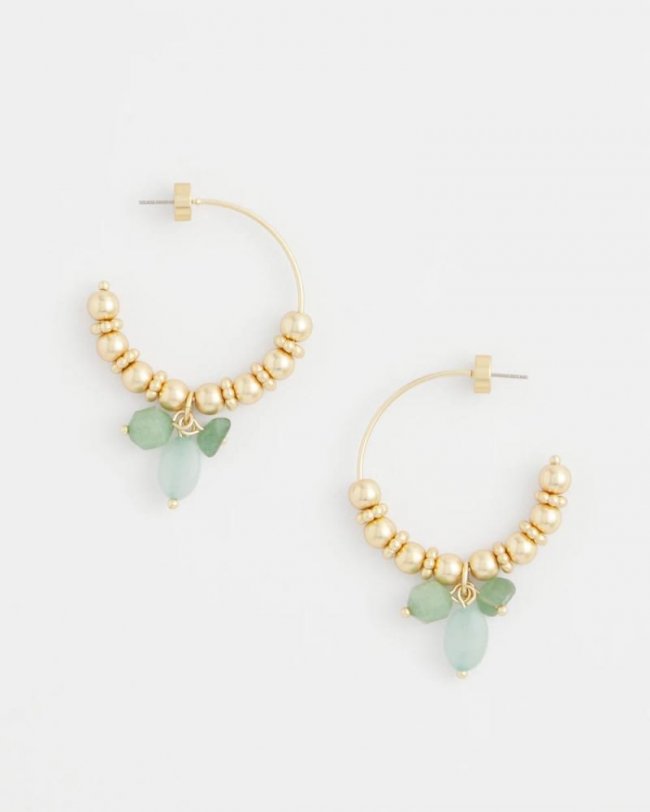 Chicos No Droop® Gem Beaded Hoop Earrings - GOLD