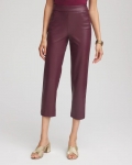 Chicos Faux Leather Brigitte™ Pull-On Cropped Pants - BLACKENED BURGUNDY Chicos Faux Leather Brigitte™ Pull-On Cropped Pants - BLACKENED BURGUNDY