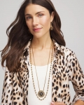 Chicos Convertible Multi-Strand Pendant Necklace - GOLD