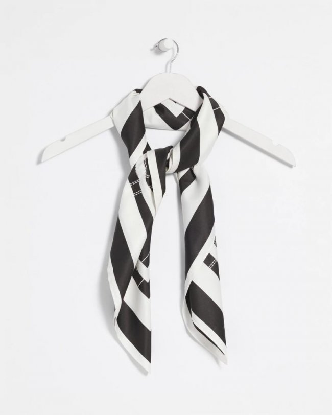 Chicos Graphic Stitch Square Scarf - BLACK Chicos Graphic Stitch Square Scarf - BLACK