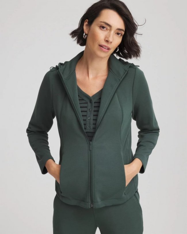 Chicos Zenergy® Convertible Jacket - DARKEST SPRUCE