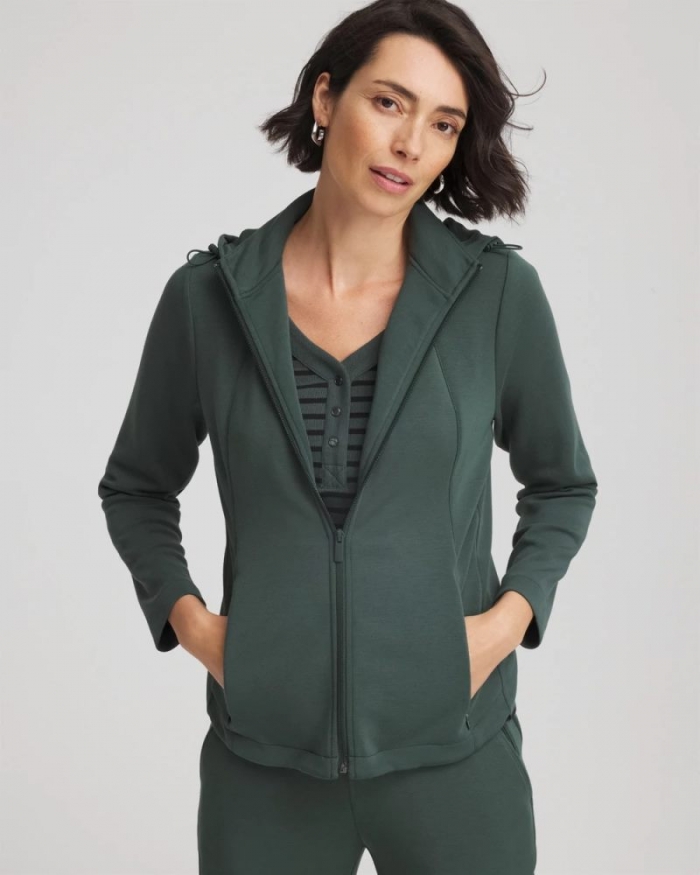 Chicos Zenergy® Convertible Jacket - DARKEST SPRUCE