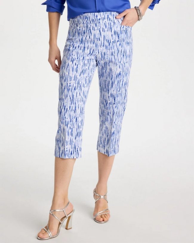 Chicos Brigitte™ Slim Infinite Lines Capri Pants - AMPARO BLUE