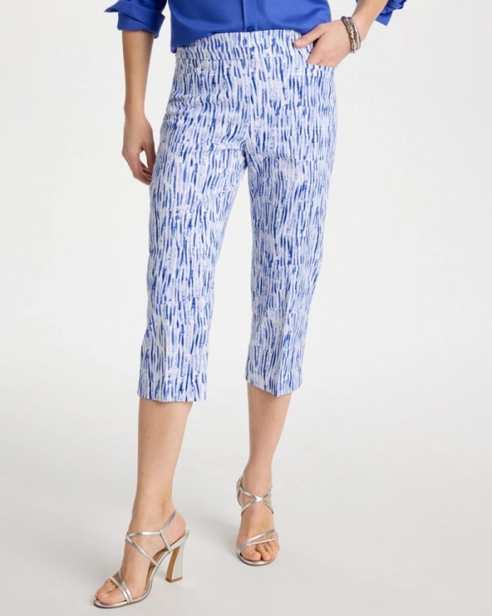 Chicos Brigitte™ Slim Infinite Lines Capri Pants - AMPARO BLUE