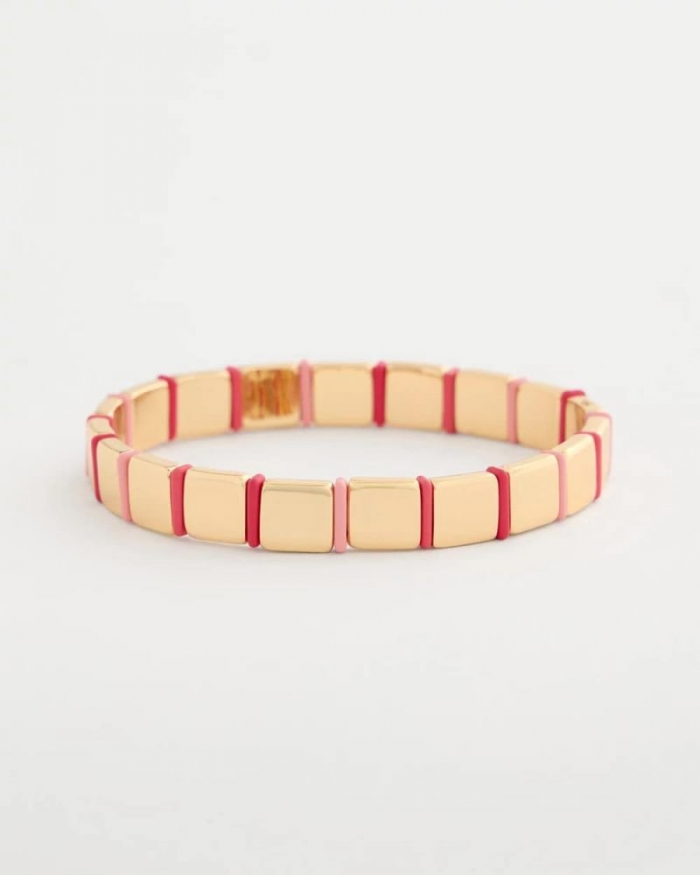 Chicos Glam Goldtone Slice Stretch Bracelet - CORAL