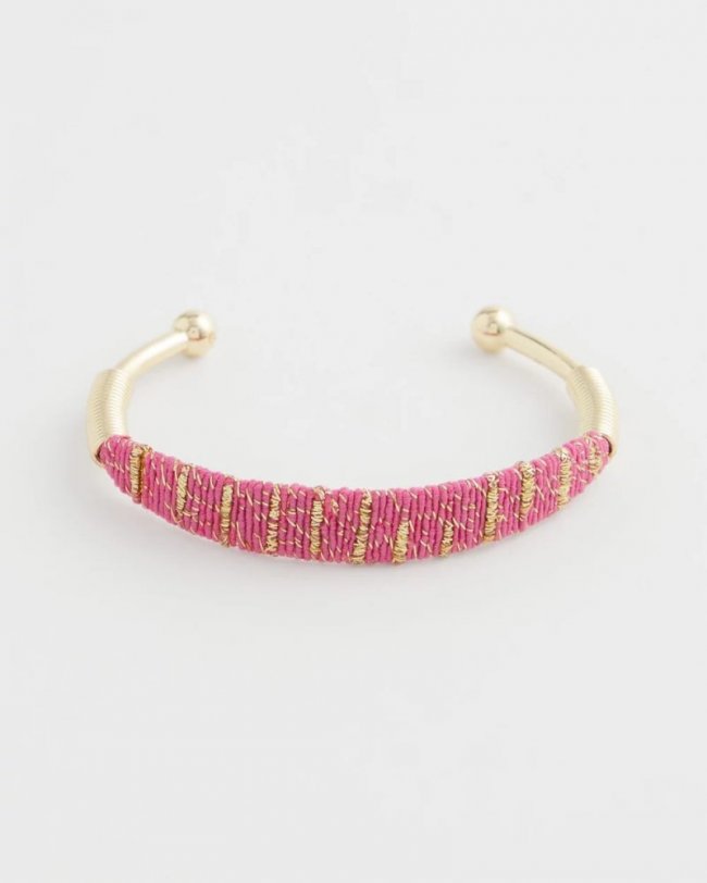 Chicos Thread Wrapped Cuff Bracelet - PINK Chicos Thread Wrapped Cuff Bracelet - PINK