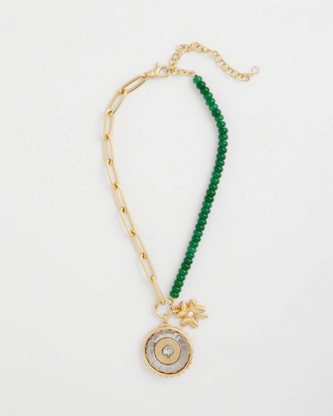 Chicos Short Clover Pendant Necklace - GREEN
