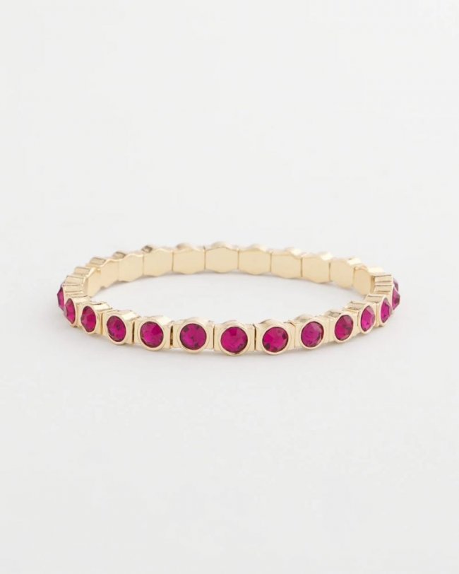 Chicos Small Faceted Stretch Bracelet - PINK Chicos Small Faceted Stretch Bracelet - PINK