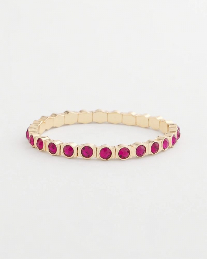 Chicos Small Faceted Stretch Bracelet - PINK