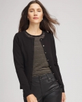 Chicos Crewneck Cardigan - BLACK