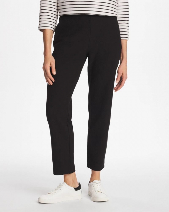 Chicos Zenergy® Ottoman Knit Ankle Pants - BLACK