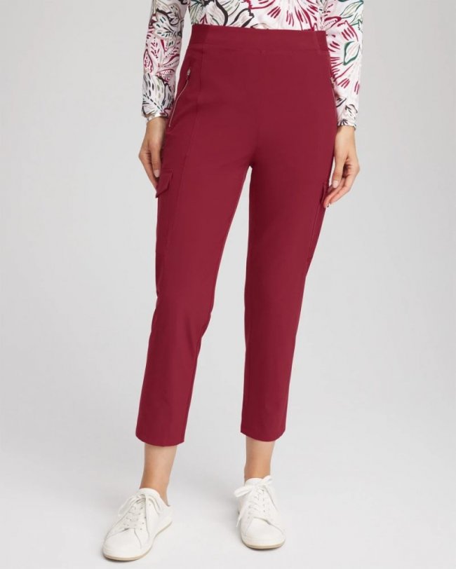 Chicos Zenergy® UPF Cargo Cropped Pants - RUSSET RED