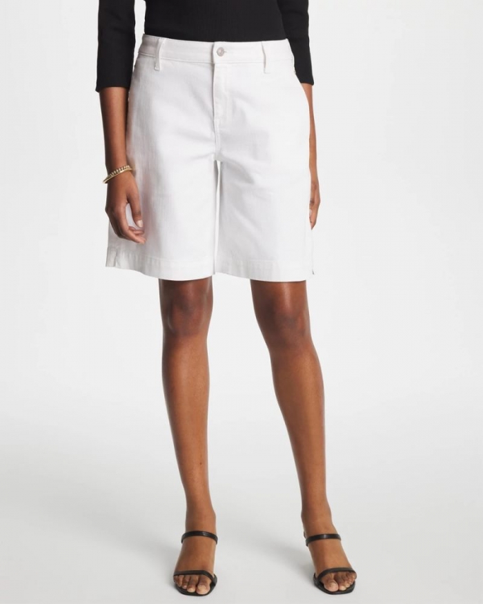 Chicos Denim Trouser Shorts - ALABASTER
