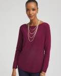 Chicos Ella Bateau Pullover Sweater - DEEP CHIANTI Chicos Ella Bateau Pullover Sweater - DEEP CHIANTI