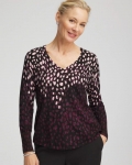 Chicos Ella Printed V-Neck Sweater - BLACK Chicos Ella Printed V-Neck Sweater - BLACK